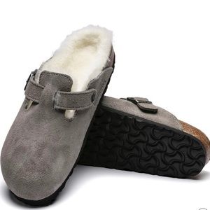 Shearling-lined Boston Birkenstocks